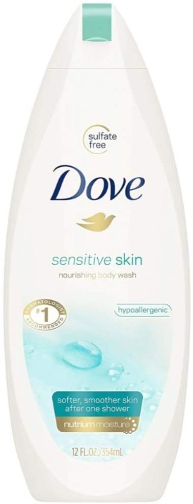 Dove Sensitive Skin Beauty Body Wash 12 oz (Pack of 2)