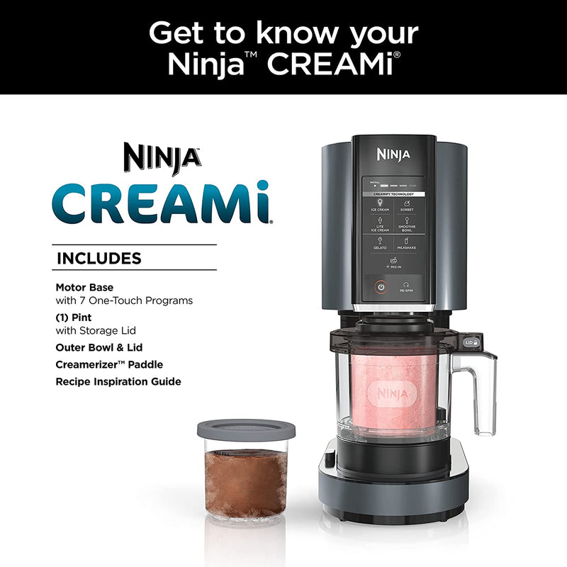 Ninja NC299AMZ CREAMi Ice Cream Maker, for Gelato, Mix-ins, Milkshakes,