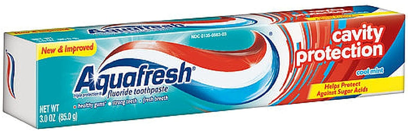 Aquafresh Cavity Protection Fluoride Toothpaste, Cool Mint 3 oz (Pack of 6)