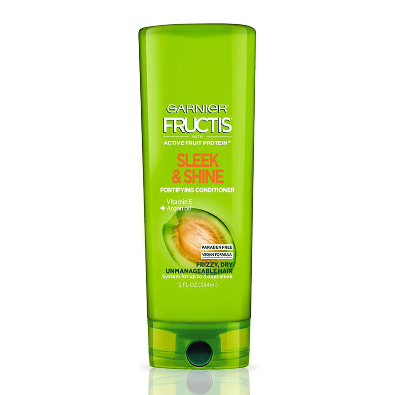 Garnier Fructis Sleek & Shine Conditioner, Frizzy, Dry, Unmanageable Hair, 12 fl. oz.