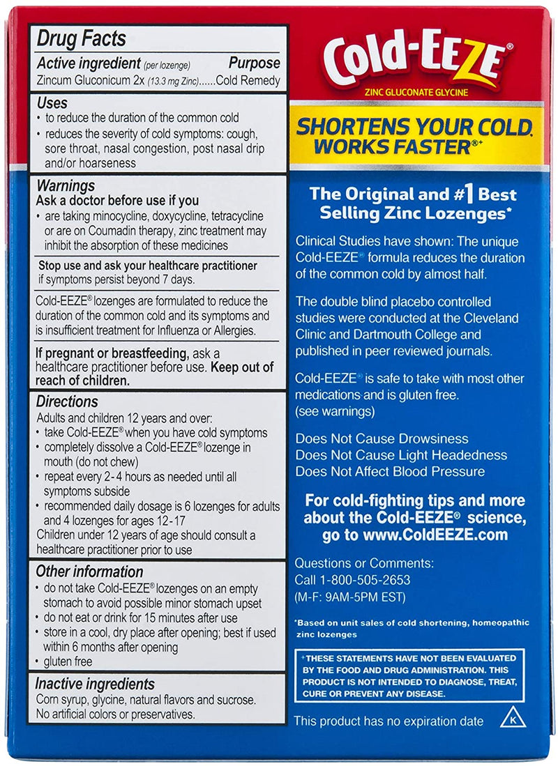 Cold-EEZE Cold Remedy Lozenges Cherry, 18 Count