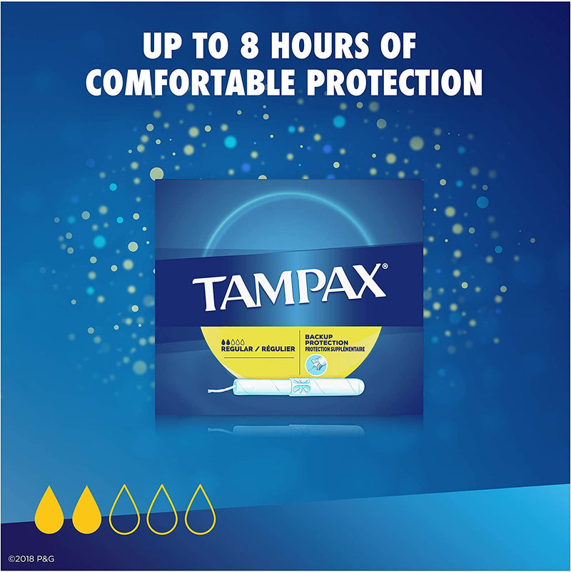 Tampax Cardboard Applicator Tampons, Regular Absorbency, 20 Count