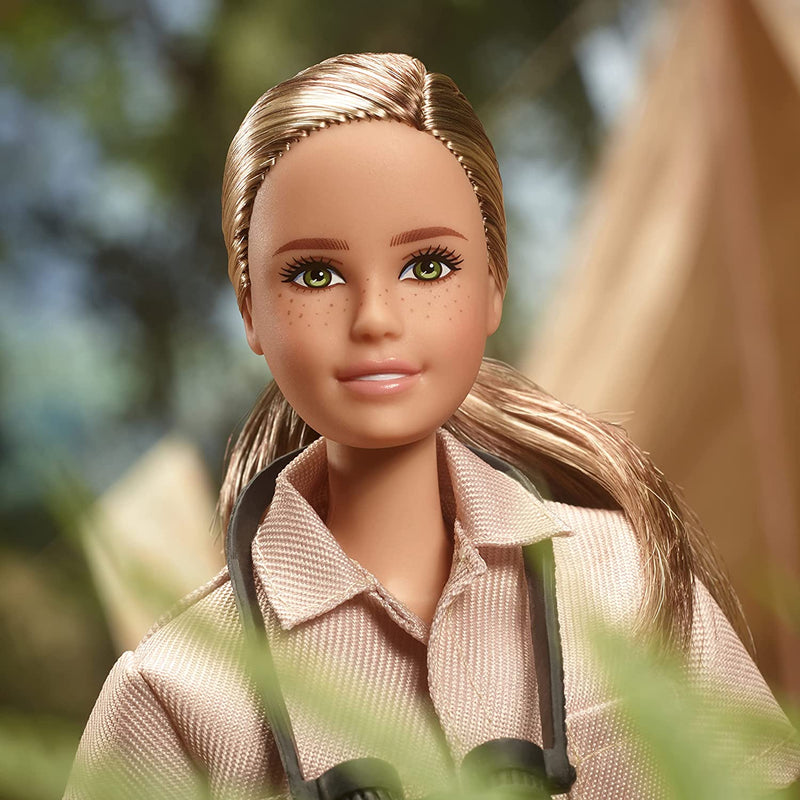 Dr. Jane Goodall Barbie Inspiring Women Doll, Made from Recycled Materials, Gift for Collectors and Kids Ages 6 Years Old & Up