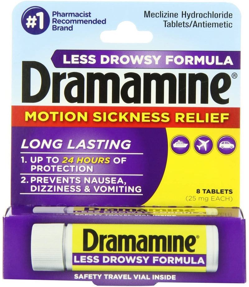 Dramamine Less Drwsy Tab Size 8 Ct Dramamine Less Drwsy Tab New 8