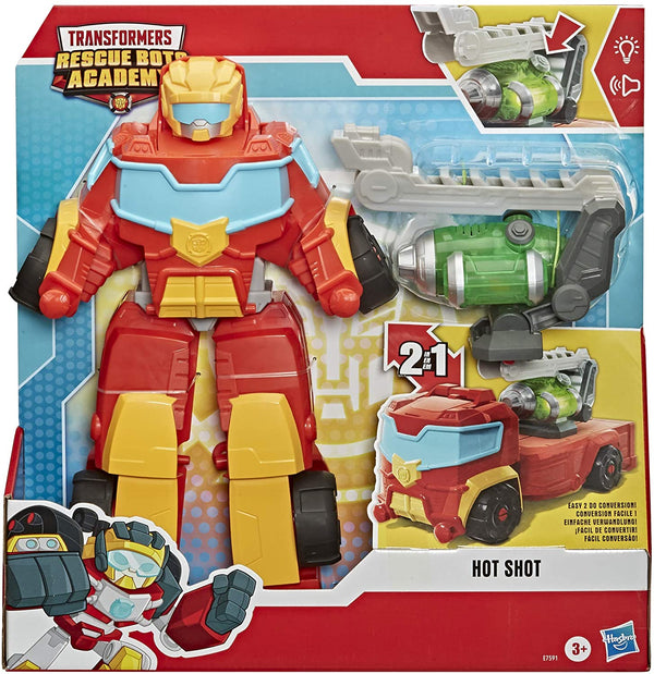 ransformers Playskool Heroes Rescue Bots Academy Rescue Power Hot Shot Converting Toy Robot, 14-Inch Collectible Action Figure