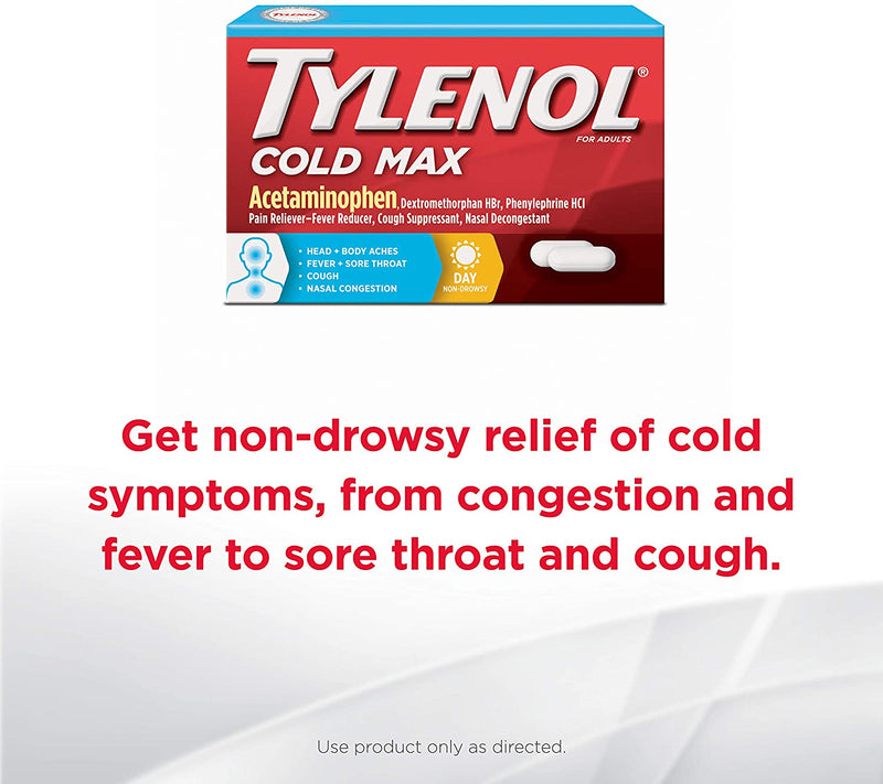 Tylenol Cold Max Daytime Caplets, 24 Ct.