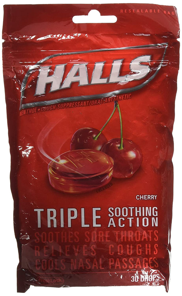 Halls Cough Drops Cherry - 30 Drops