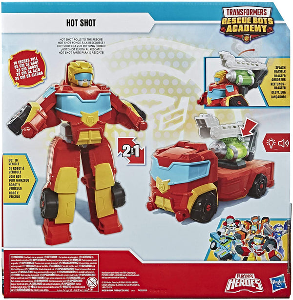 ransformers Playskool Heroes Rescue Bots Academy Rescue Power Hot Shot Converting Toy Robot, 14-Inch Collectible Action Figure