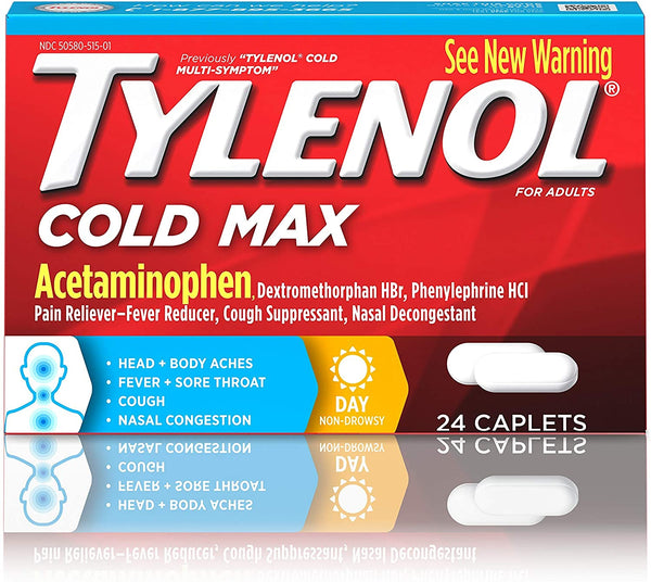 Tylenol Cold Max Daytime Caplets, 24 Ct.