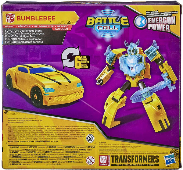 Transformers Bumblebee Cyberverse Adventures Battle Call Trooper Class Bumblebee, Voice Activated Energon Power