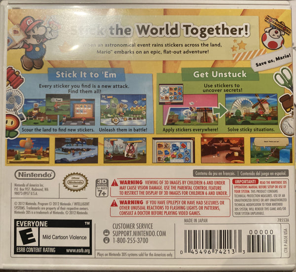 Paper Mario Sticker Star / Nintendo 3DS / World Edition.